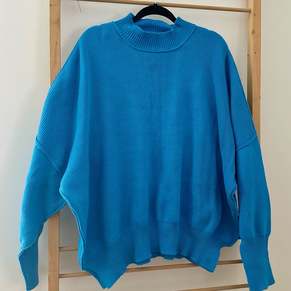 Zenana Sweater Chunky Knit Oversized Free People Game Day Boyfriend Mock